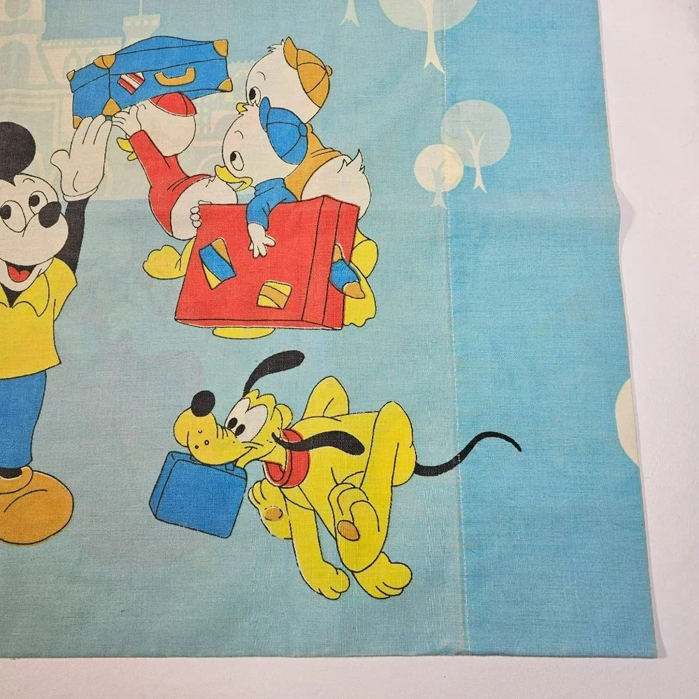 Vintage Disney MIckey Mouse & Friends Standard Size Pillowcase Blue